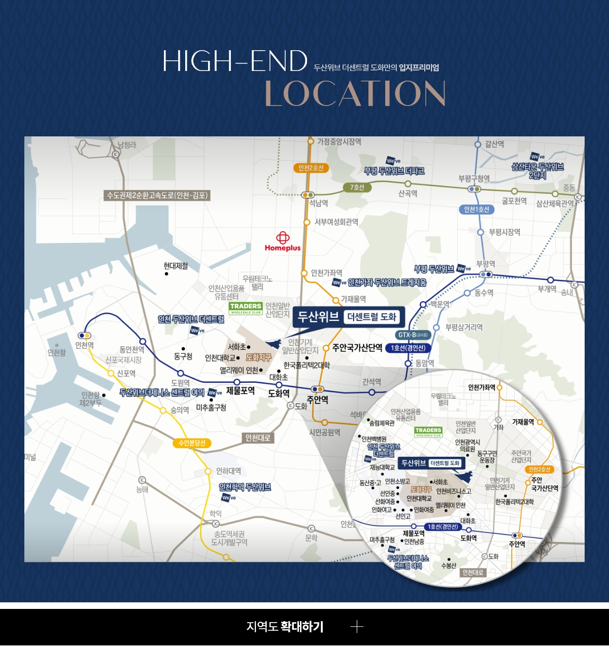 두산위브 더센트럴 도화 입지환경