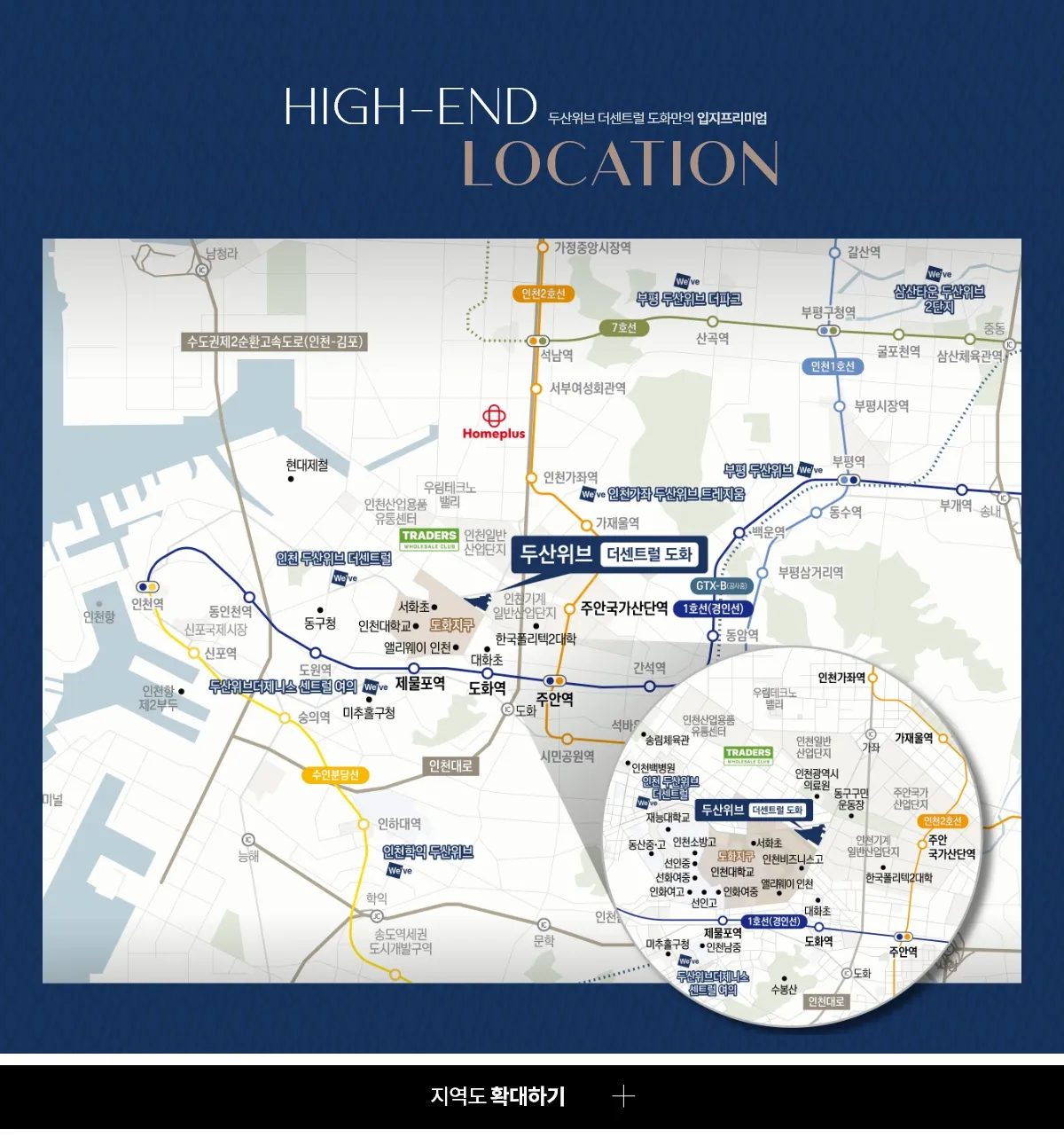 두산위브 더센트럴 도화 입지환경