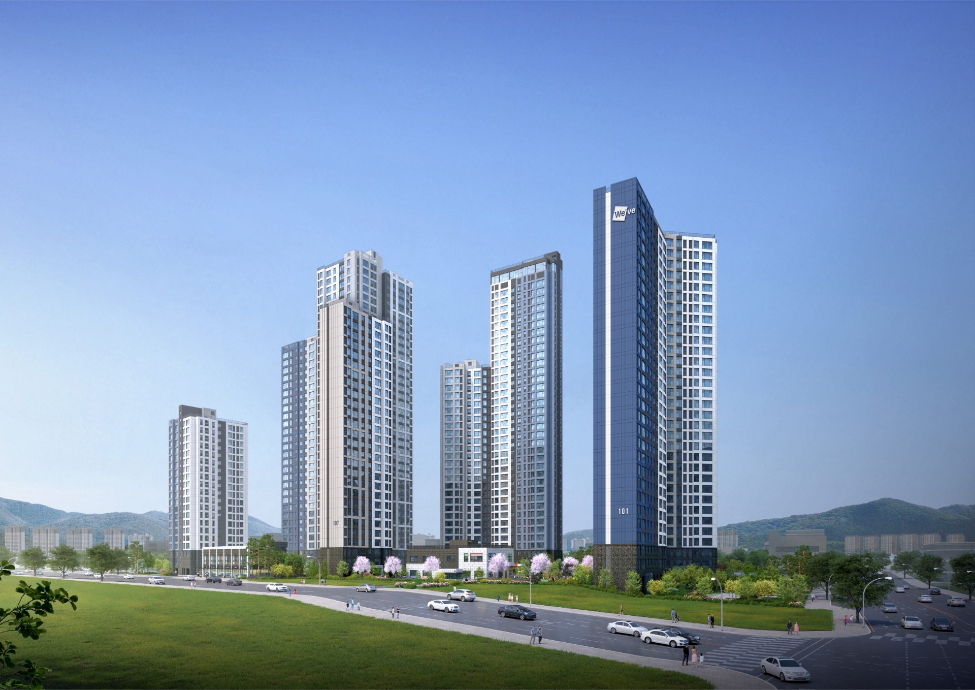 두산위브 더센트럴 도화 조감도